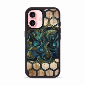 Iphone 16 Wood Phone Case - Ernesto (Pattern, 777645) Shock Absorbing