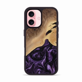 Iphone 16 Wood Phone Case - Kadin (Purple, 770334) Anti Finger Oil Coating