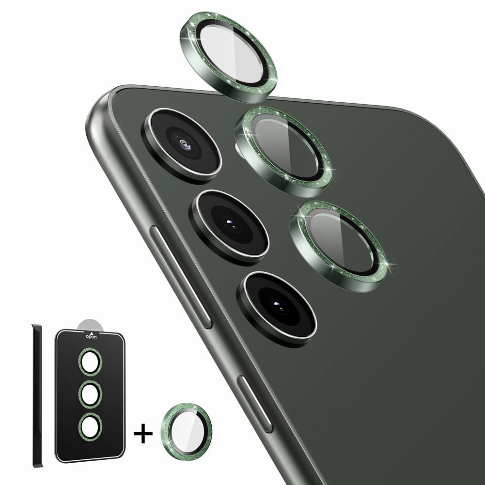 Self Healing Tempered Glass Camera Lens Protector For Galaxy S23/S23 Plus-Glitter Green