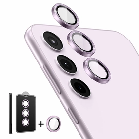 Raised Edges Shockproof Tempered Glass Camera Lens Protector For Galaxy S23/S23 Plus-Glitter Purple