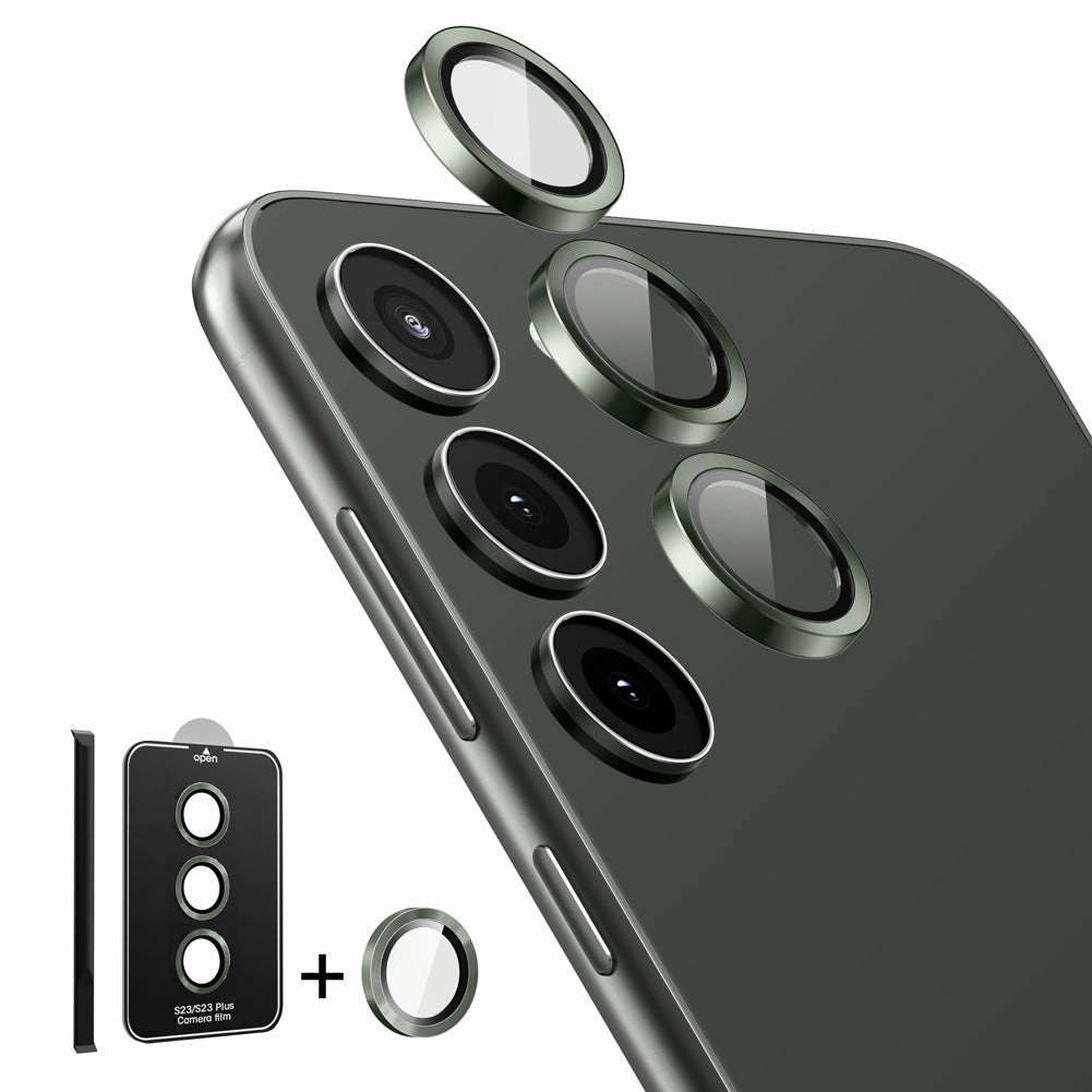 Tempered Glass Camera Lens Protector For Galaxy S23/S23 Plus-Green Edge Guard