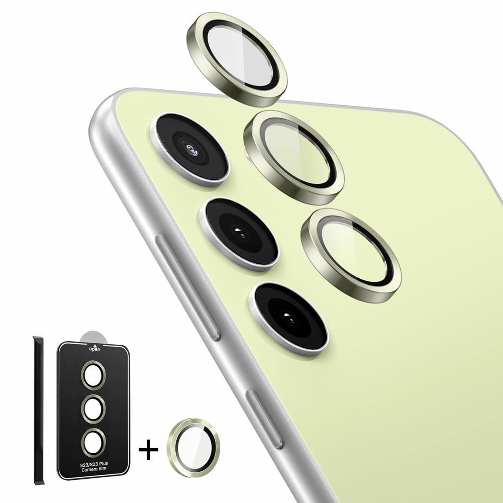 Tempered Glass Camera Lens Protector For Galaxy S23/S23 Plus-Mint Green Case Friendly Impact Resistant