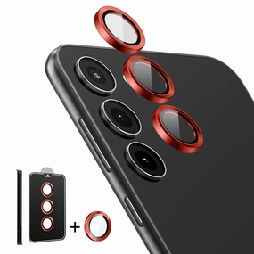 Anti Finger Smudge Film Ultra Slim Protector Tempered Glass Camera Lens Protector For Galaxy S23/S23 Plus-Red