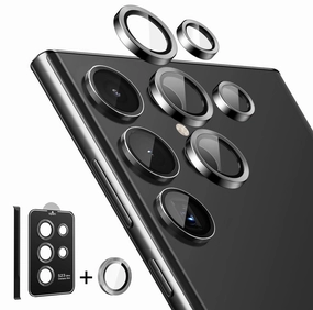 Scratch Proof Glass Shock Absorption Tempered Glass Camera Lens Protector For Galaxy S23 Ultra - Graphite