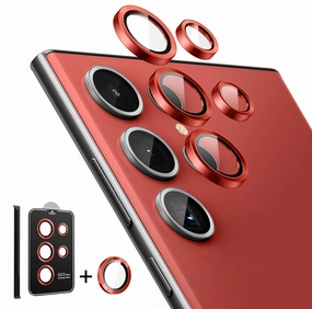 Tempered Glass Camera Lens Protector For Galaxy S23 Ultra-Red Anti Dust