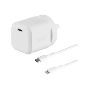 Energy Saving Reliable Charger 3Sixt Wall Charger Gan 20W Usb-C Pd   Usb-C To Lightning - White