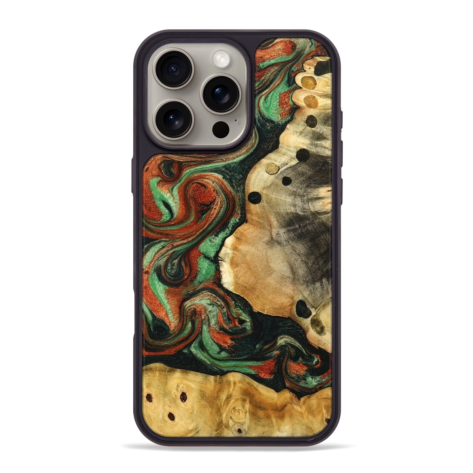 Anti Finger Streak Smooth Touch Film Iphone 16 Pro Max Wood Phone Case - Jay (Green, 776649)