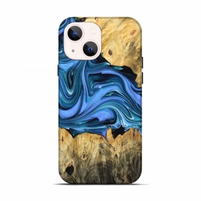 Iphone 13 Wood Live Edge Phone Case - Lisa (Blue, 768265) Bubble Free Screen HD Screen Protector
