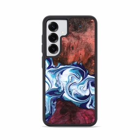 Galaxy S25 Wood Phone Case - Gillian (Blue, 781805) Shock Absorption