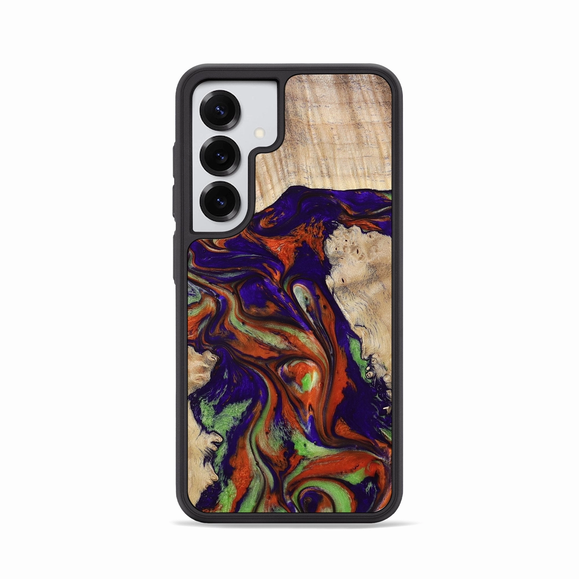 Galaxy S25 Wood Phone Case - Ronny (Purple, 778192) Anti Reflection Coating Smooth Surface