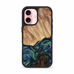 Iphone 16 Wood Phone Case - Ophelia (Green, 779304) Anti Dust
