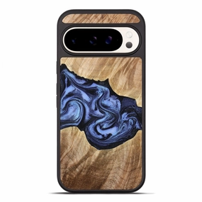 Pixel 10 Pro Xl Wood Phone Case - Semaj (Blue, 777167) Scratch Protection Fingerprint Shield