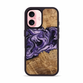 Iphone 16 Wood Phone Case - Mikael (Purple, 775670) Scratch Protection