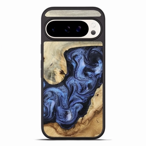 Shatterproof Glass Pixel 10 Pro Xl Wood Phone Case - Ethelyn (Blue, 781577)