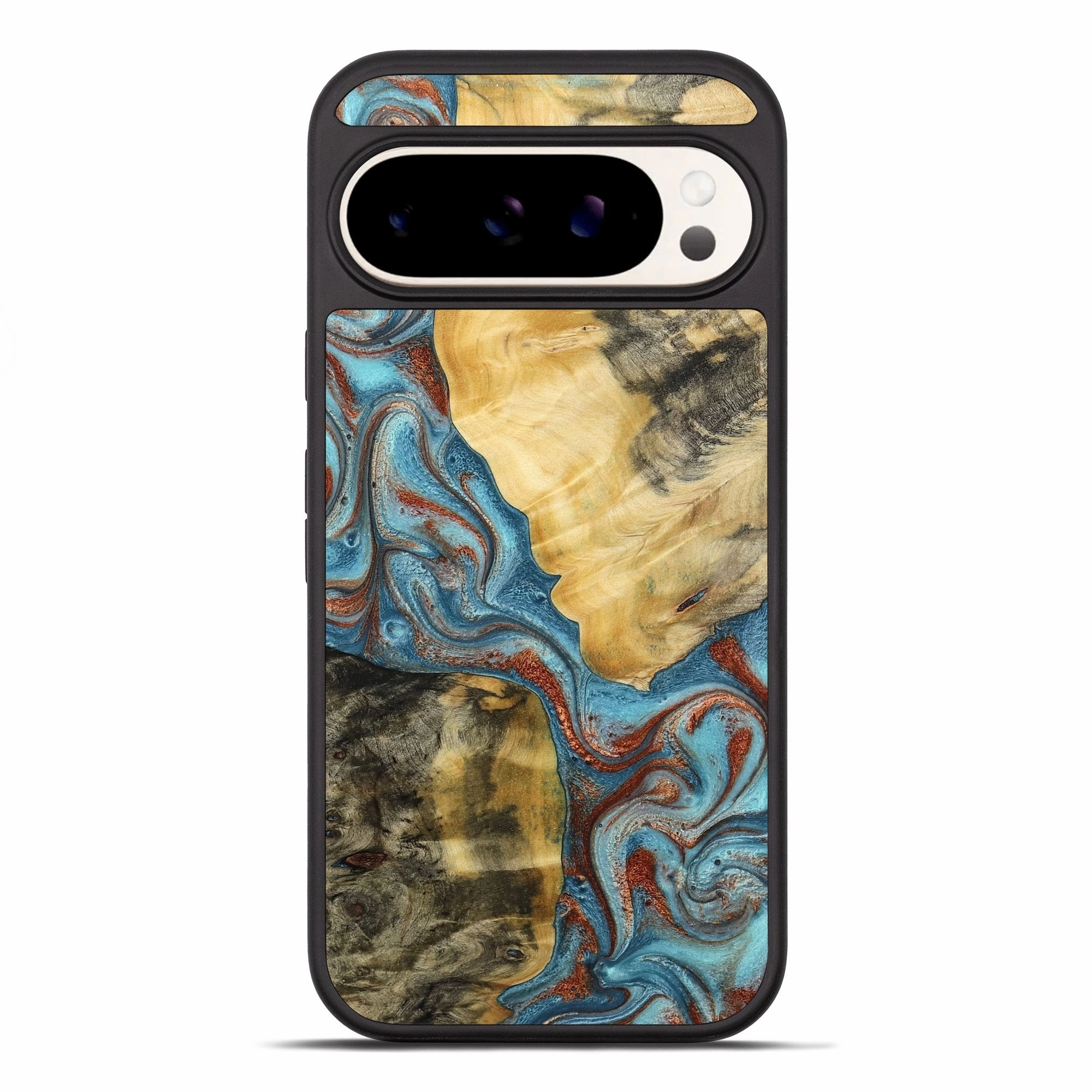Shock Proof Film Screen Defense Pixel 10 Pro Xl Wood Phone Case - Misty (Teal & Gold, 772146)