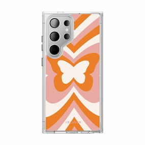 Reinforced Corners Scratch Protection Galaxy S23 Ultra Halo Magsafe Cute Phone Case - Retro Butterfly