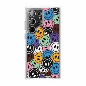 Galaxy S24 Ultra Halo Magsafe Cute Phone Case - Rainbow Smiles Easy Installation Anti Finger Smudge Film