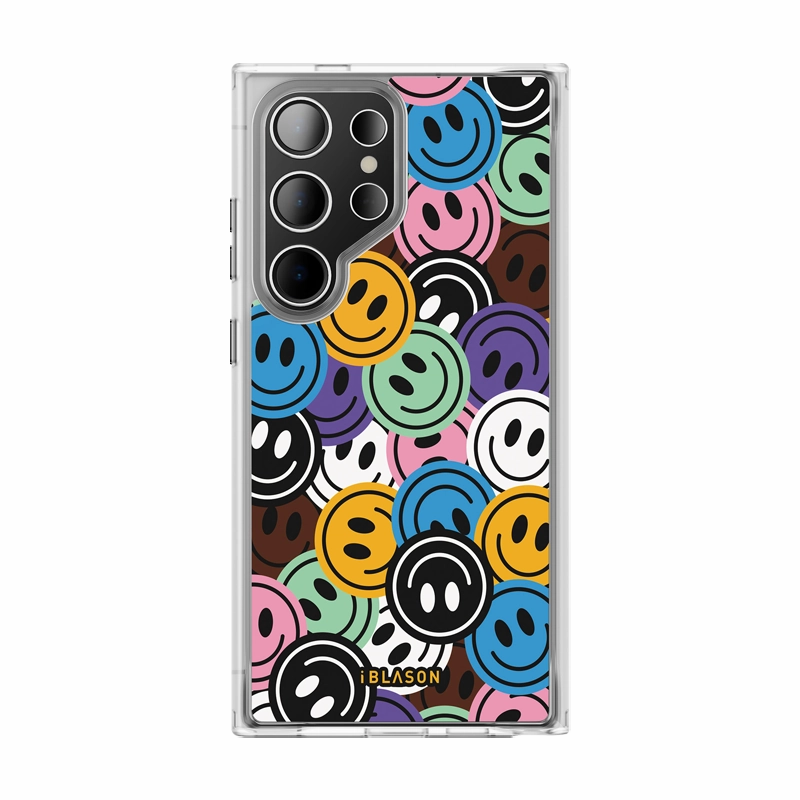 Galaxy S24 Ultra Halo Magsafe Cute Phone Case - Rainbow Smiles Easy Installation Anti Finger Smudge Film
