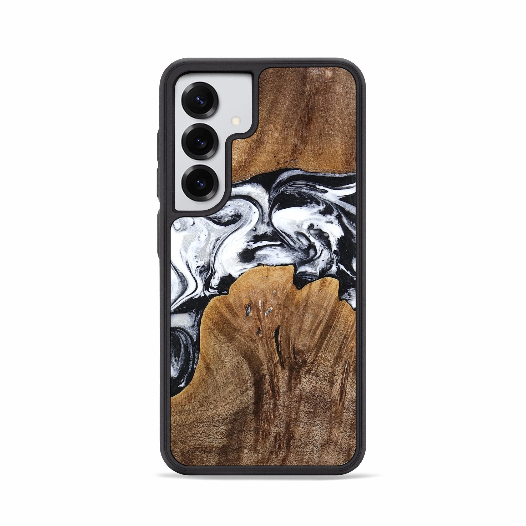 Galaxy S25 Wood Phone Case - Lenore (Black & White, 771864) Anti Finger Smudge Film