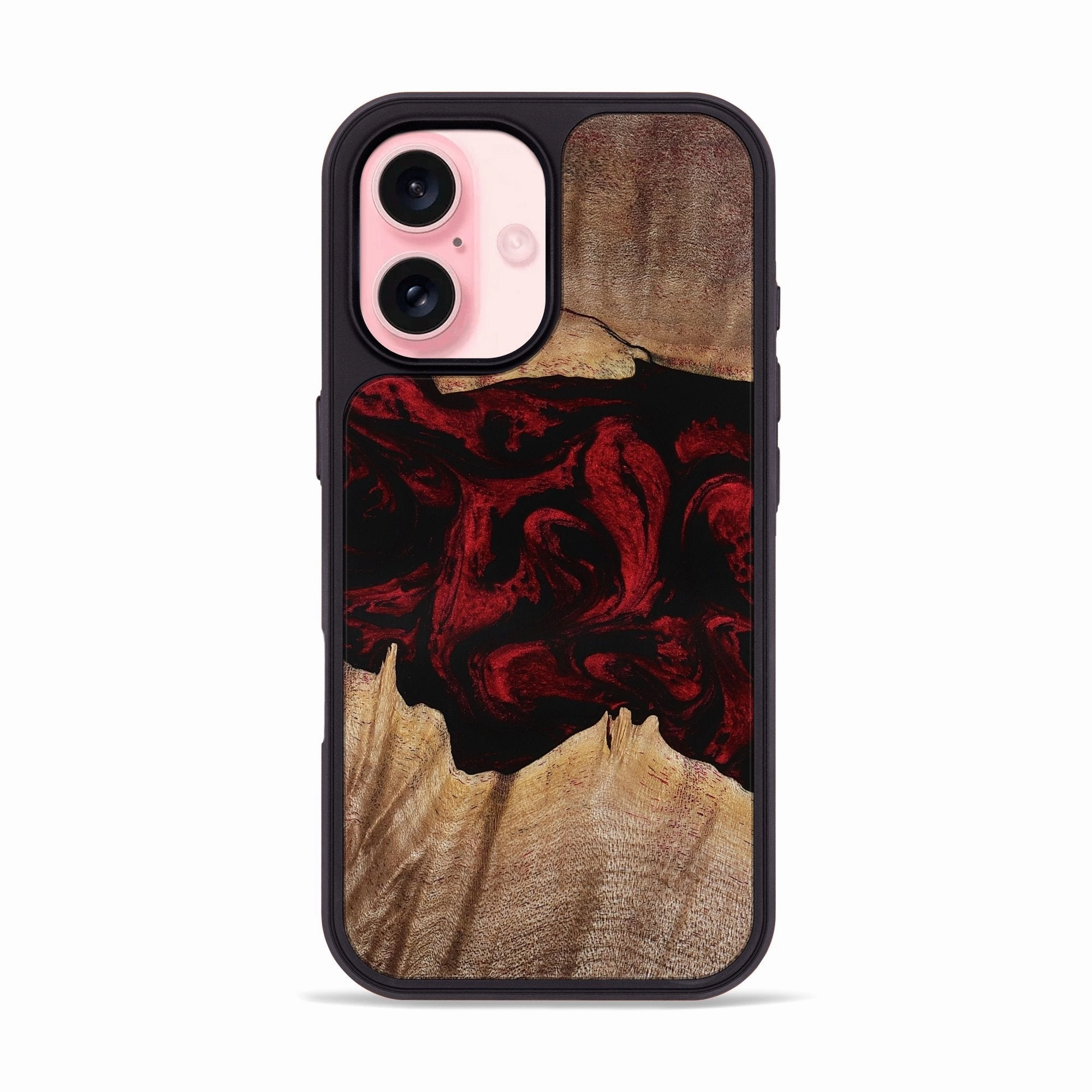 Scratch Protection Anti Dust Film Iphone 16 Wood Phone Case - Deron (Red, 770081)