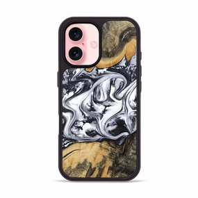 Ultra Thin Iphone 16 Wood Phone Case - Phoenix (Black & White, 781059)