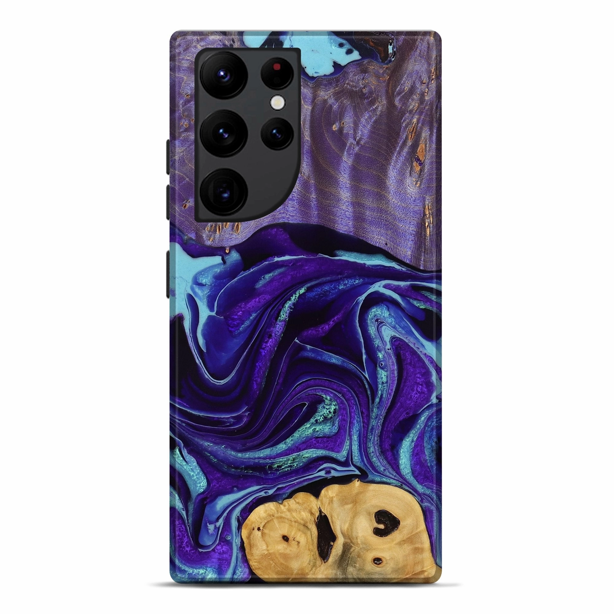 Protective Film Galaxy S22 Ultra Wood Live Edge Phone Case - Vivian (Purple, 781426)
