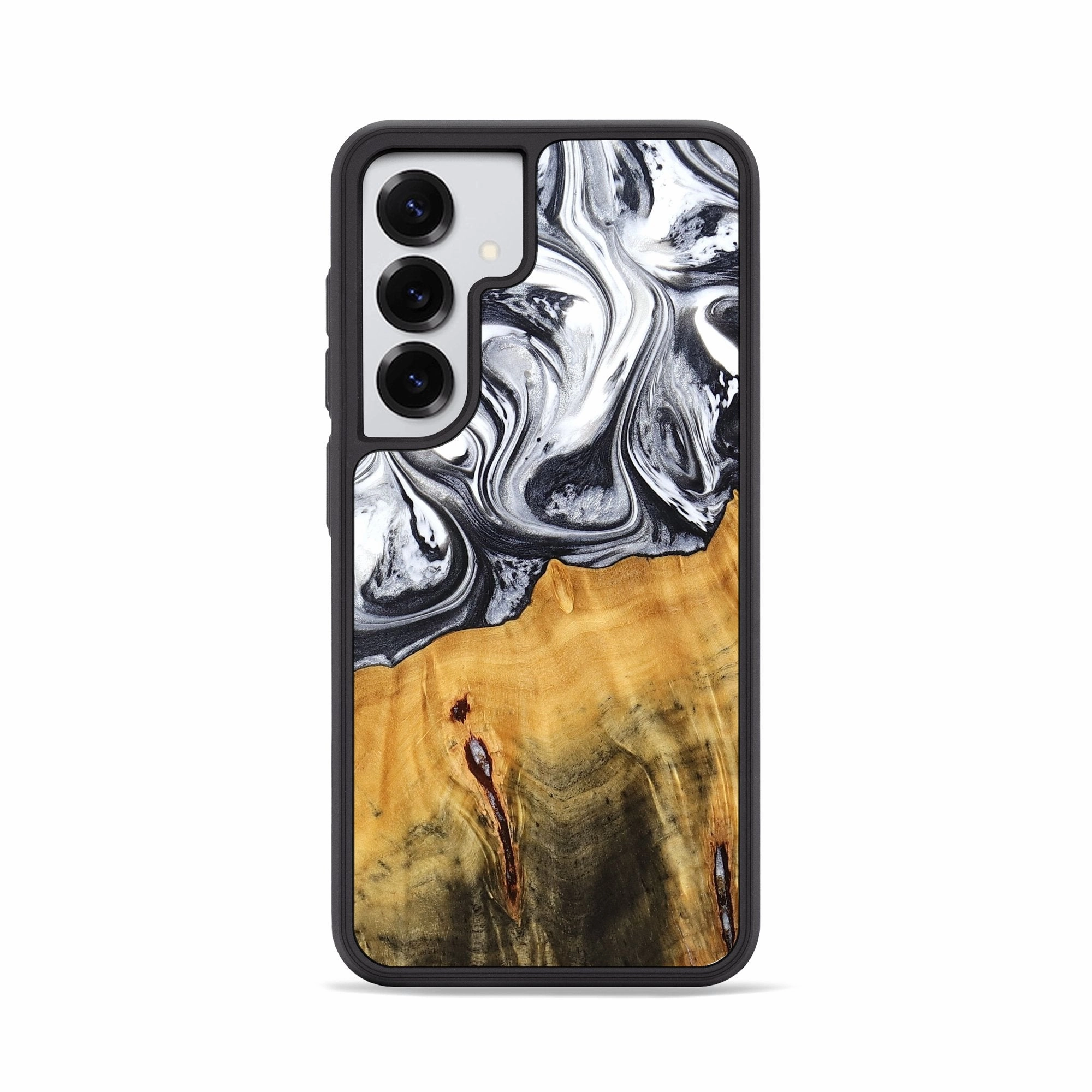 Galaxy S25 Wood Phone Case - Dirk (Black & White, 778559) Anti Yellowing