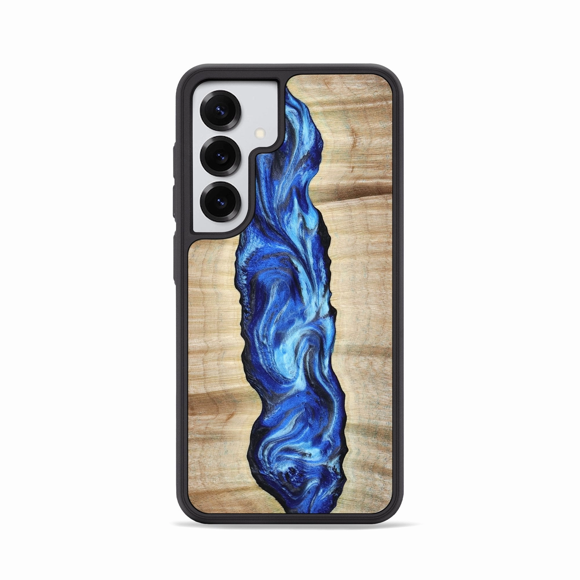 Anti Finger Smear Easy Installation Galaxy S25 Wood Phone Case - Janene (Blue, 777913)