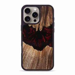 Anti Reflection Shock Absorption Iphone 16 Pro Max Wood Phone Case - Bonny (Red, 770092)