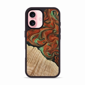 Iphone 16 Wood Phone Case - Braedon (Green, 778336) Anti Finger Mark Film High Transparency