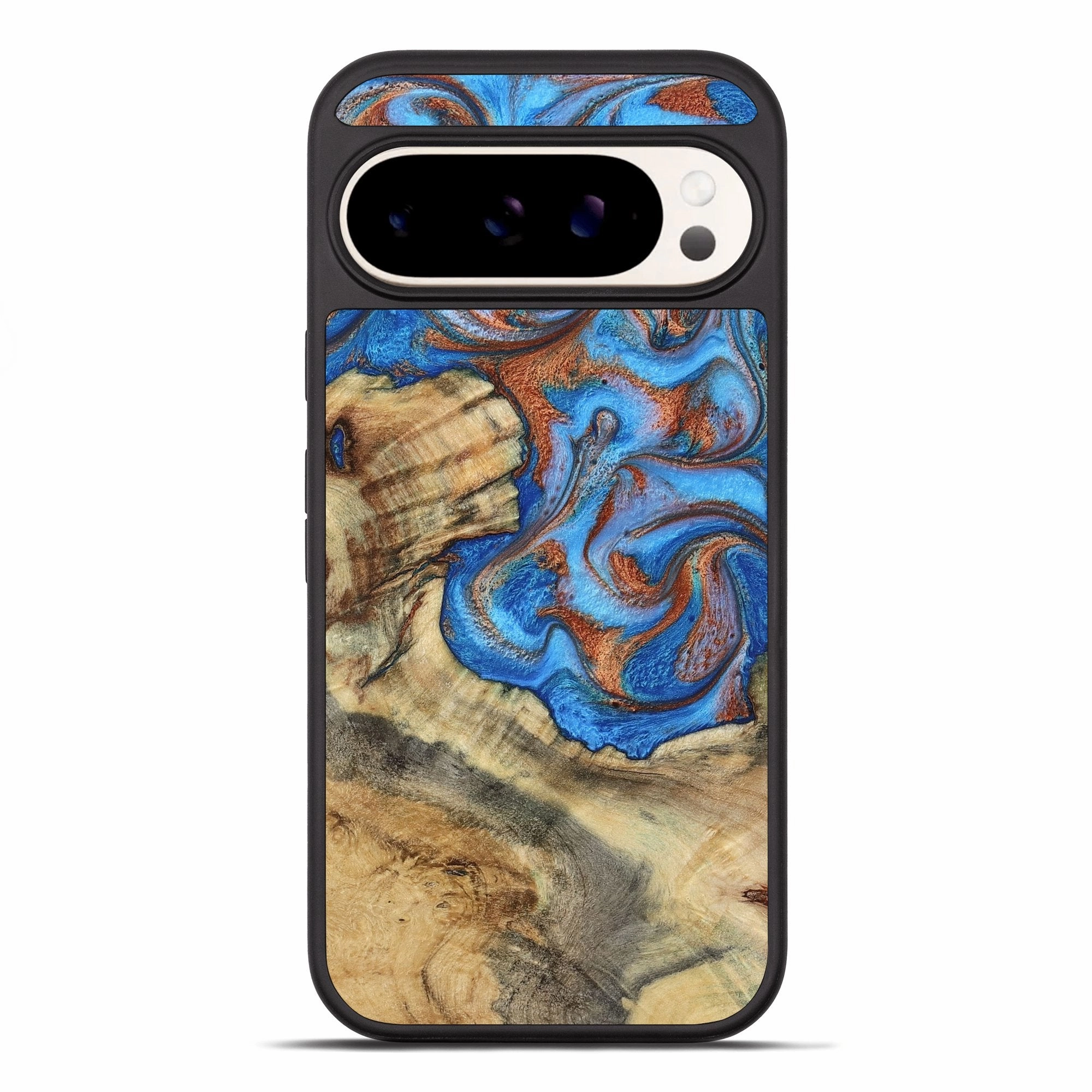 Pixel 10 Pro Xl Wood Phone Case - Petra (Teal & Gold, 780979) Fingerprint Repellent