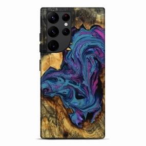 Scratch Resistant Galaxy S22 Ultra Wood Live Edge Phone Case - Vernie (Purple, 779772)