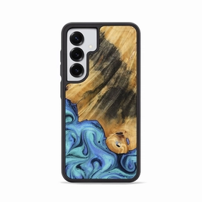 Anti Scratch Shield Soft Edge Galaxy S25 Wood Phone Case - Kinsley (Blue, 770368)