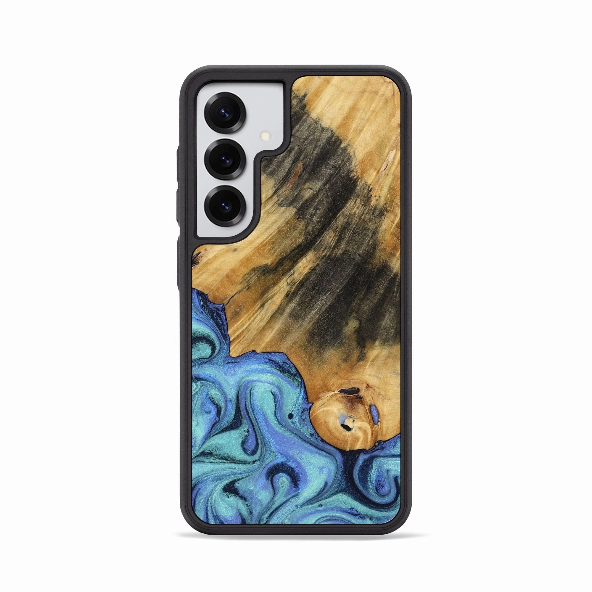 Anti Scratch Shield Soft Edge Galaxy S25 Wood Phone Case - Kinsley (Blue, 770368)