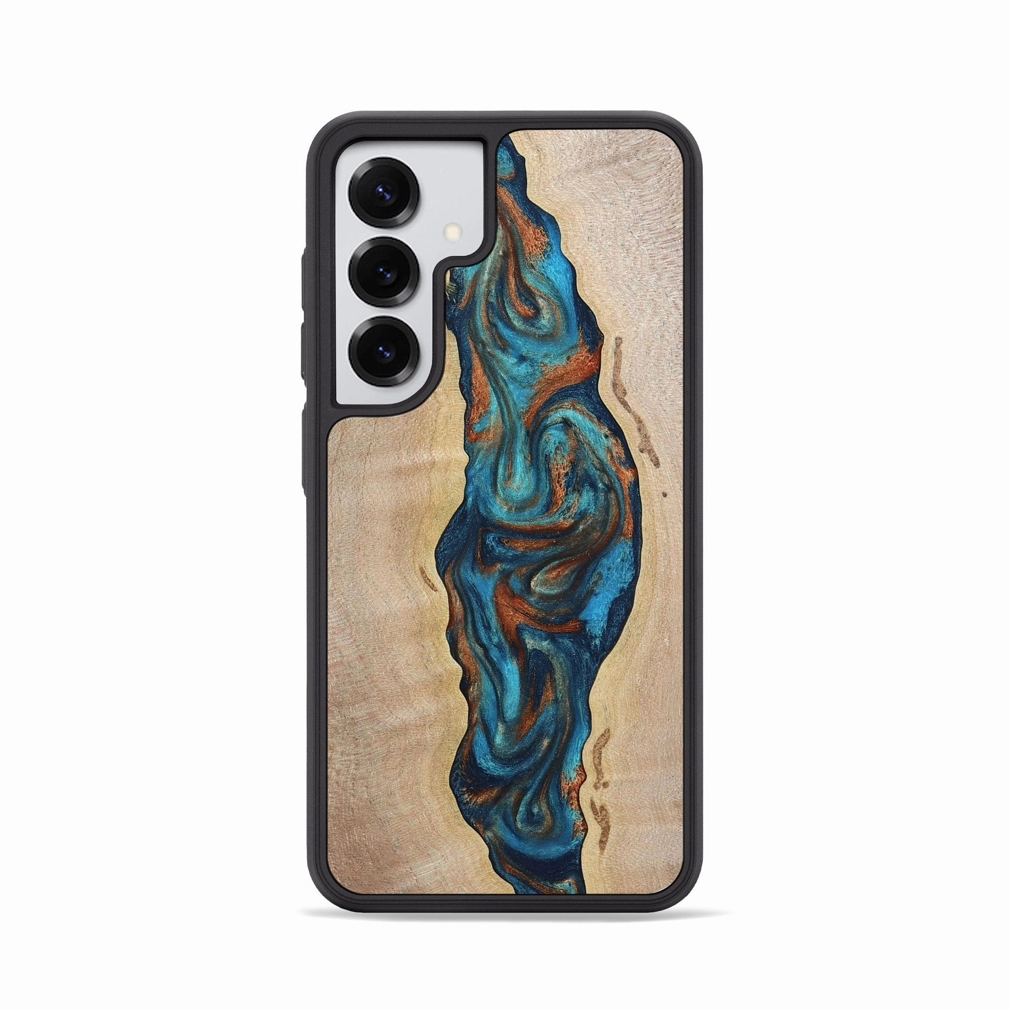 Galaxy S25 Wood Phone Case - Lucca (Teal & Gold, 777530) Protective Film Anti Shock Film
