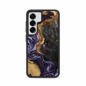 Fingerprint Resistant Anti Finger Oil Coating Galaxy S25 Wood Phone Case - Bella (Purple, 781683)