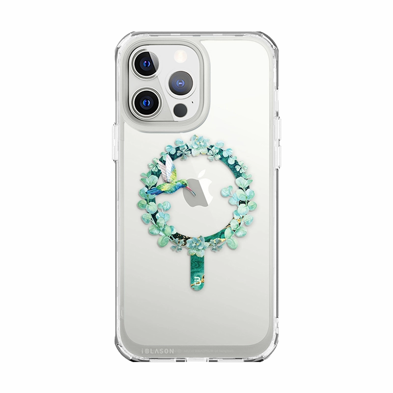 Iphone 13 Pro Halo Mag Case - Green Hummingbird Anti Finger Stain