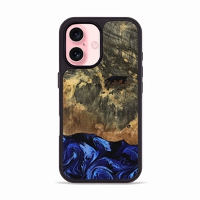 Anti Spy Film Anti Finger Mark Iphone 16 Wood Phone Case - Finnley (Blue, 763789)