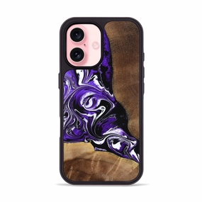 Iphone 16 Wood Phone Case - Vaughn (Purple, 768480) Anti Fingerprint Film Anti Finger Grease