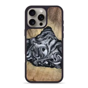 Iphone 16 Pro Max Wood Phone Case - Damian (Black & White, 777149) Anti Fingerprint Screen