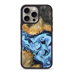 Bubble Free Installation Iphone 16 Pro Max Wood Phone Case - Ainara (Blue, 781575)