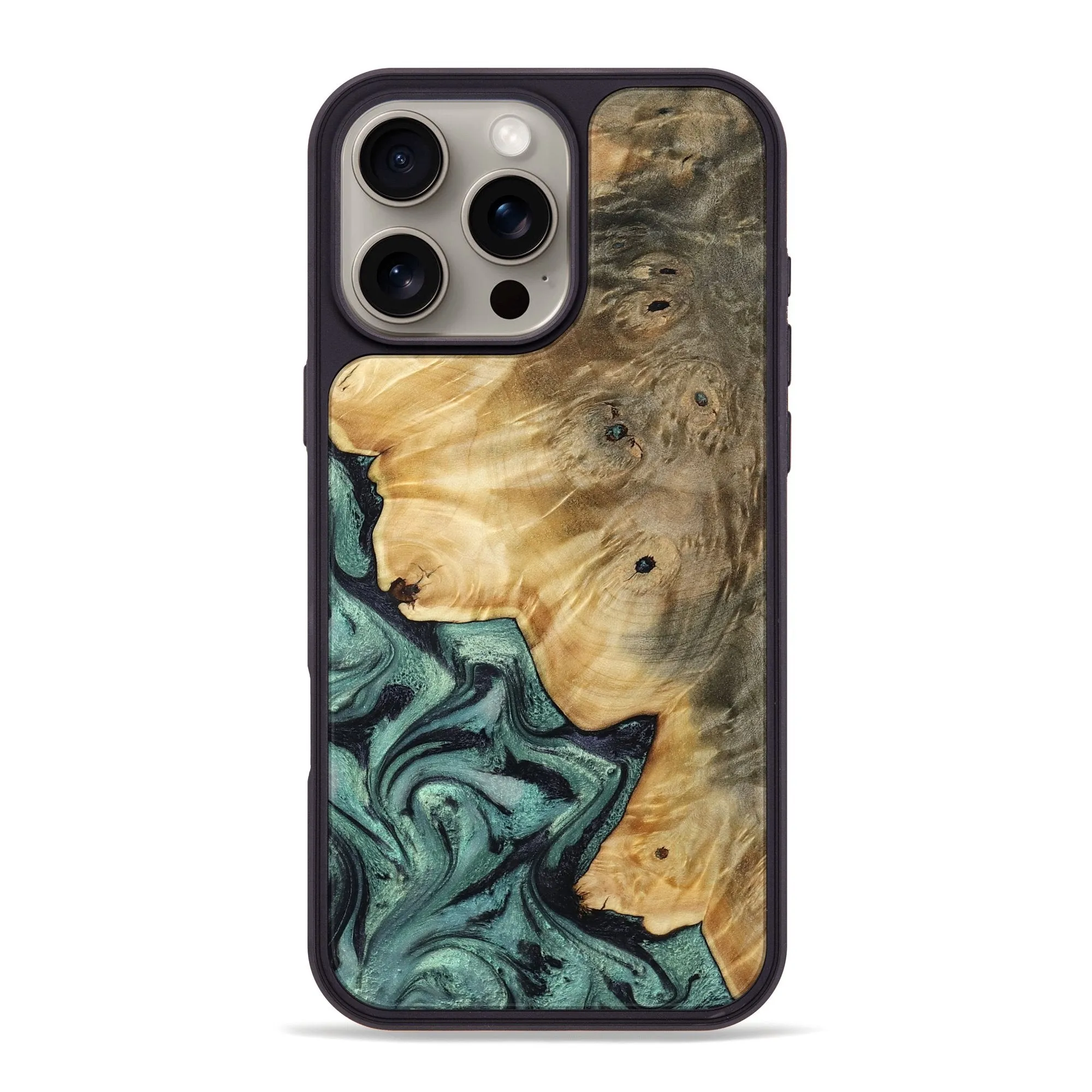 HD Clarity Iphone 16 Pro Max Wood Phone Case - Lorna (Green, 780462)
