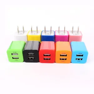 New Colorful Dual 2 Usb Port Home Wall Travel Charger Plug Adapter 5V 2.1A Power Delivery