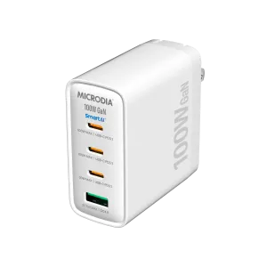 Protective Connector Microdia Smartcube Nano 100W, Gan Wall Charger, 3-Port & Usb-C Pd3.1   Usb-A Qc4.0