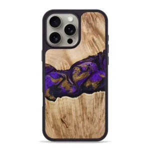 Grip Friendly Anti Reflection Iphone 16 Pro Max Wood Phone Case - Almira (Purple, 775678)