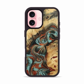 Anti Finger Mark Film Anti Finger Oil Coating Iphone 16 Wood Phone Case - Ahmad (Green, 781739)