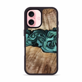 Iphone 16 Wood Phone Case - Marlyn (Green, 770184) Ultra Thin