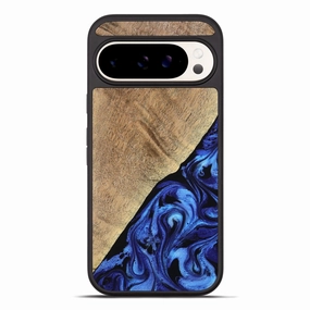 Pixel 10 Pro Xl Wood Phone Case - Jaylan (Blue, 776684) Scratch Resistant