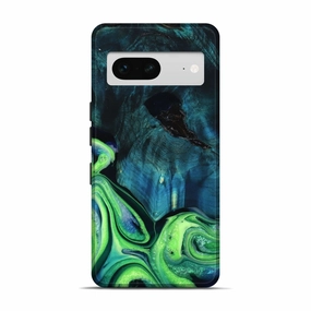 Pixel 7 Wood Live Edge Phone Case - Margret (Green, 781479) Edge Protection Tempered Screen Protector
