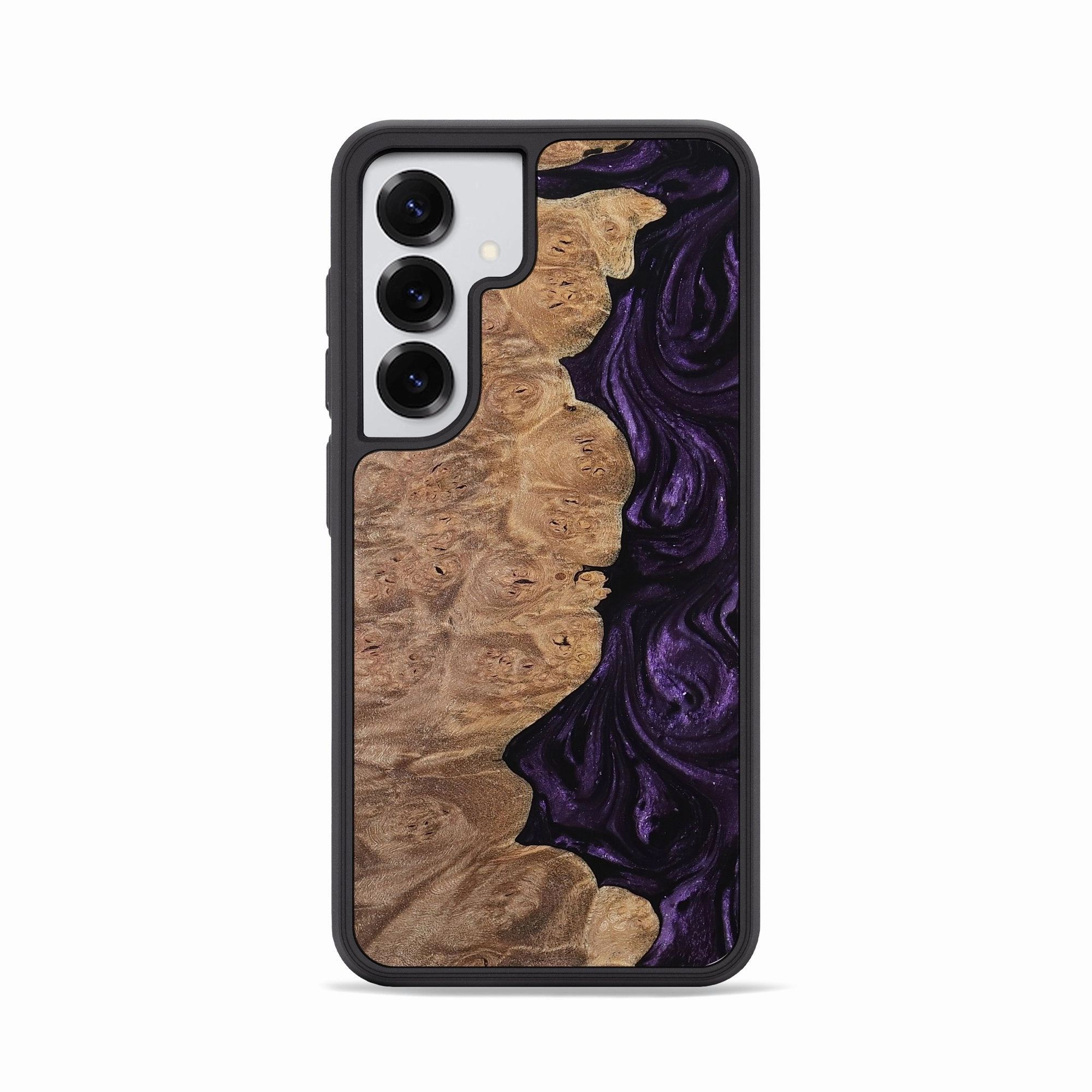 Anti Spy Film Galaxy S25 Wood Phone Case - Corbin (Purple, 770317)